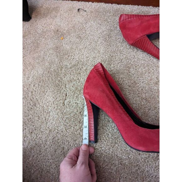 Rebecca Minkoff red suede stilleto excellent condition sz 8 - Picture 4 of 5